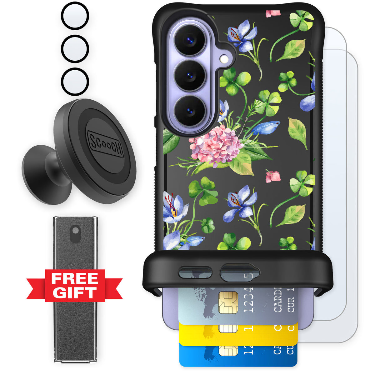Scooch Wingmate Lucky Hydrangea for Galaxy S26 — Defender Bundle