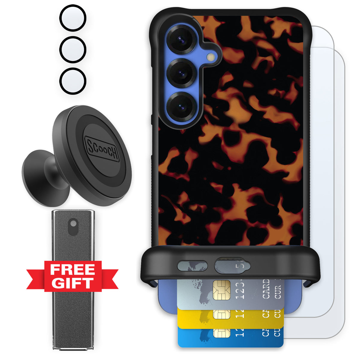 Scooch Wingmate Tortoise Shell for Galaxy S25+ — Defender Bundle