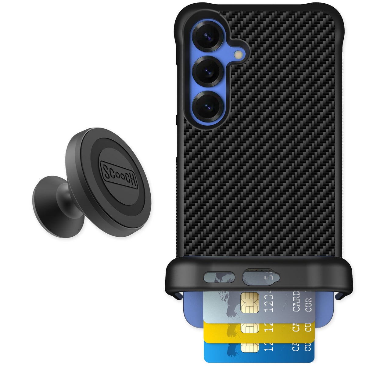 Scooch Wingmate Carbon Fiber for Galaxy S25+ — Starter Bundle