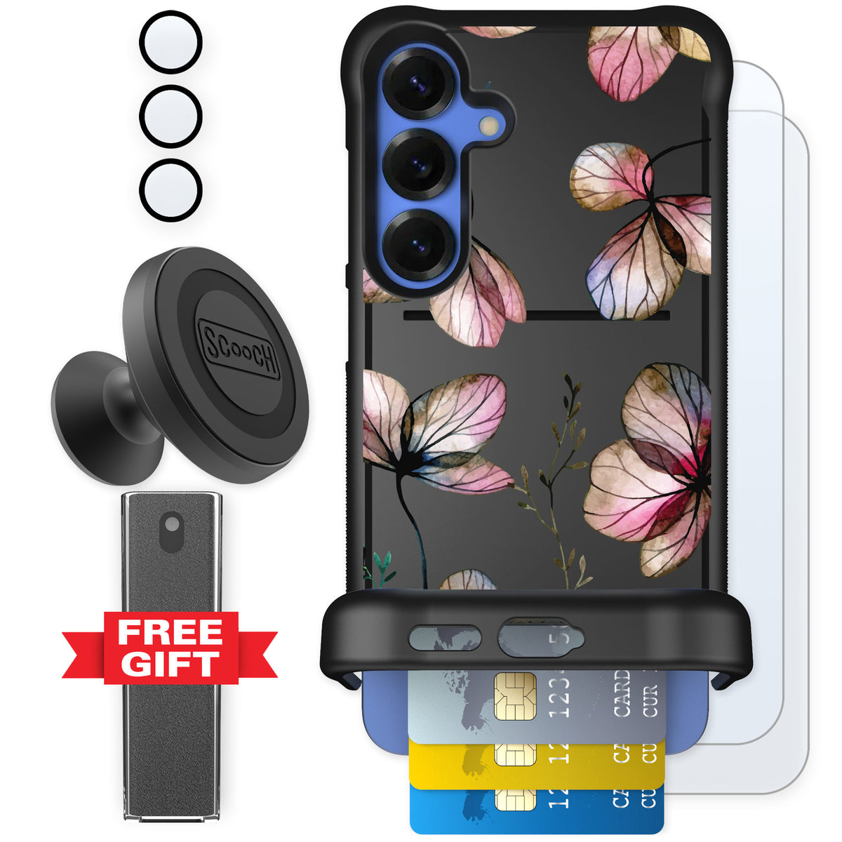 Scooch Wingmate Dried Flowers for Galaxy S25+ — Defender Bundle