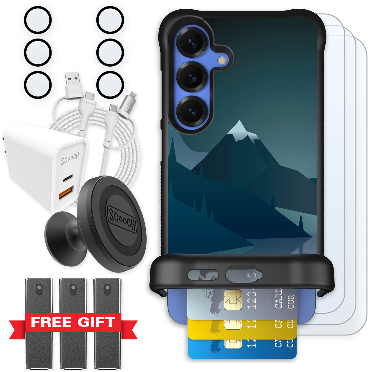 Scooch Wingmate Midnight Ridge for Galaxy S25+ — Ultimate Bundle