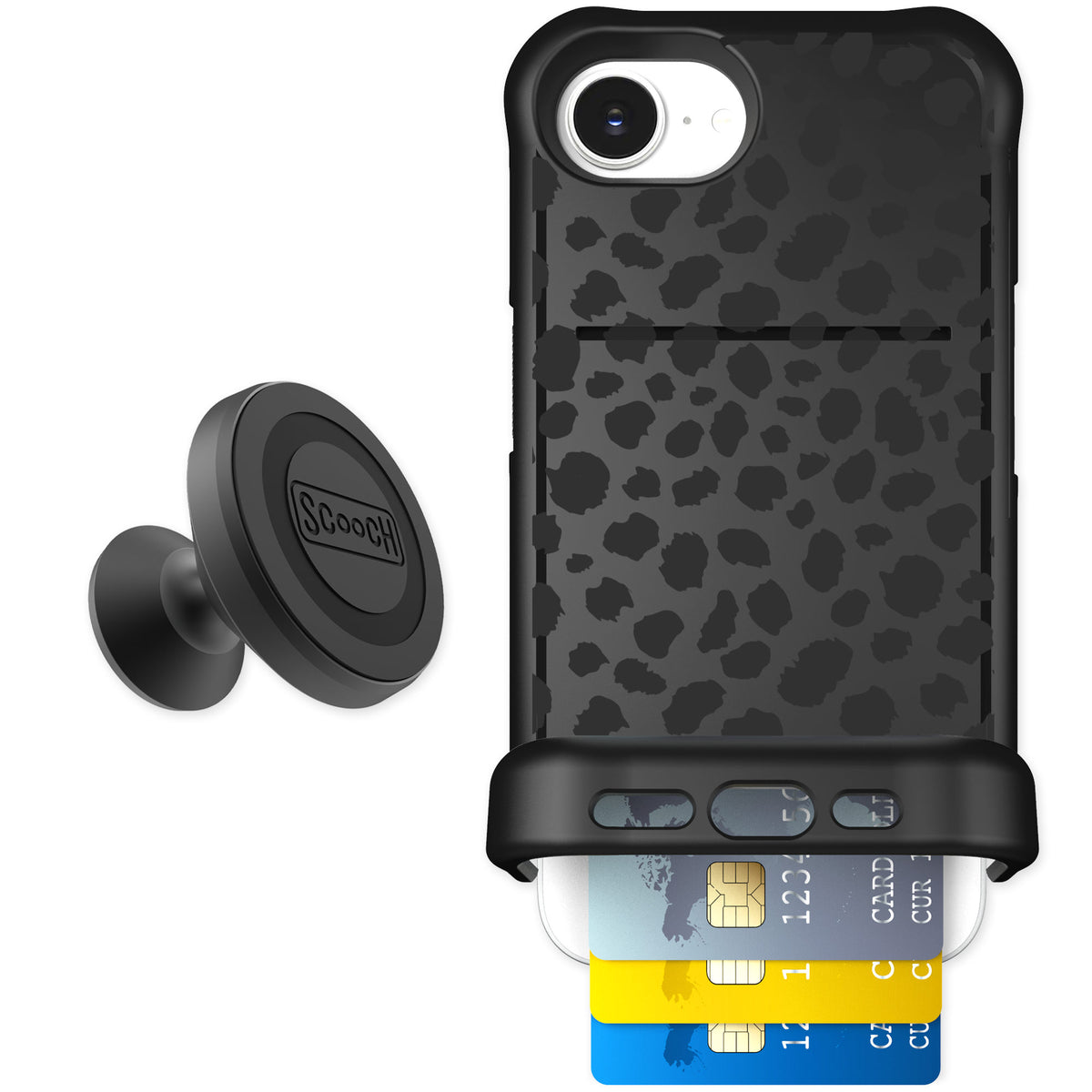 Scooch Wingmate Black Leopard for iPhone 17e β Starter Bundle