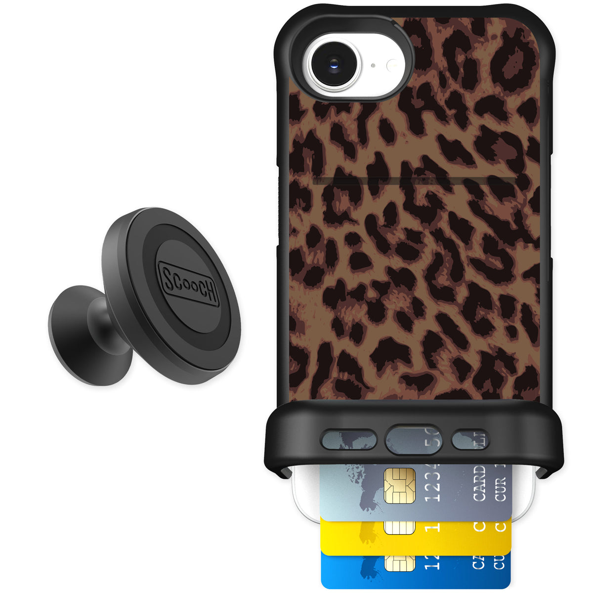 Scooch Wingmate Luxe Leopard for iPhone 17e — Starter Bundle