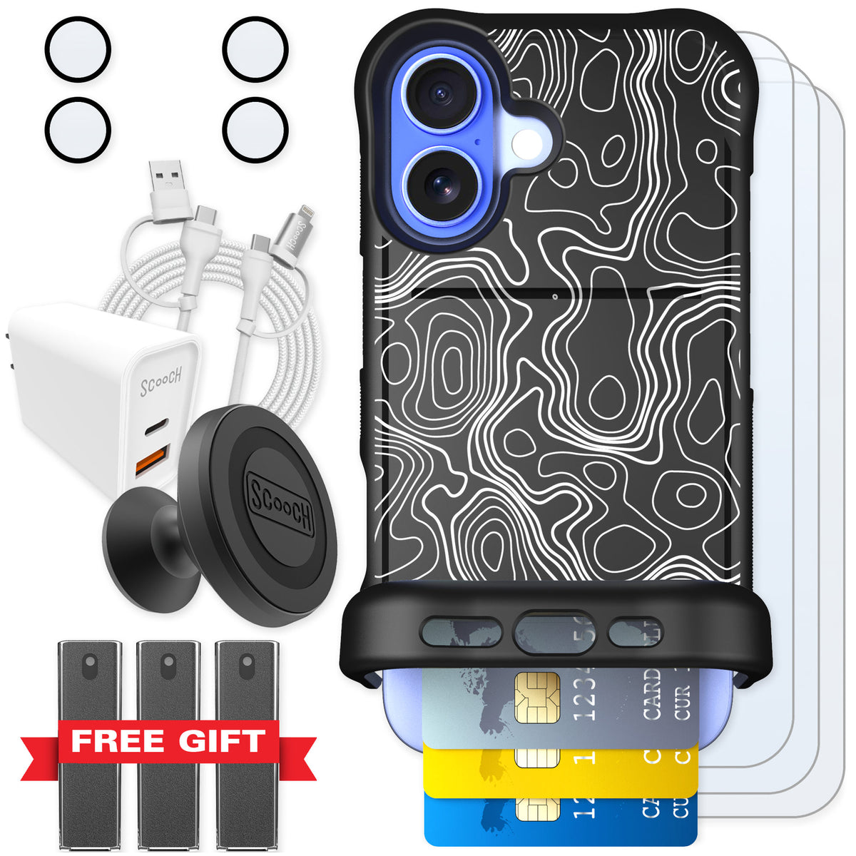 Scooch Wingmate Topography for iPhone 16 — Ultimate Bundle