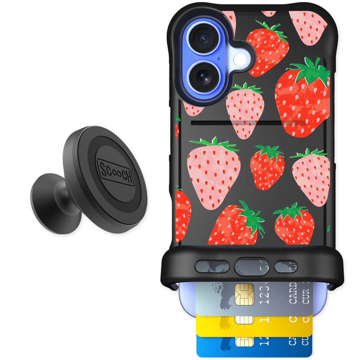 Scooch Wingmate Strawberry Fields for iPhone 16 — Starter Bundle