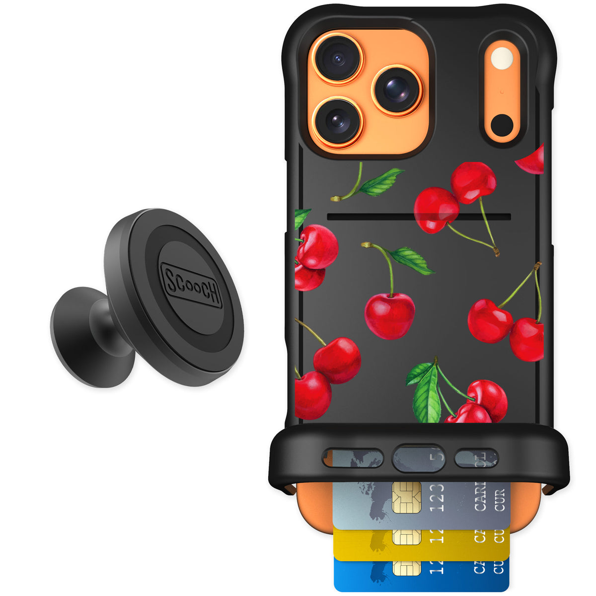 Scooch Wingmate Very Cherry for iPhone 17 Pro Max — Starter Bundle