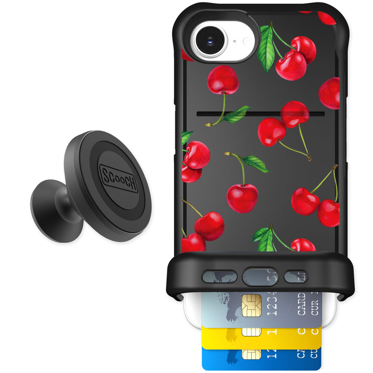 Scooch Wingmate Very Cherry for iPhone 17e — Starter Bundle