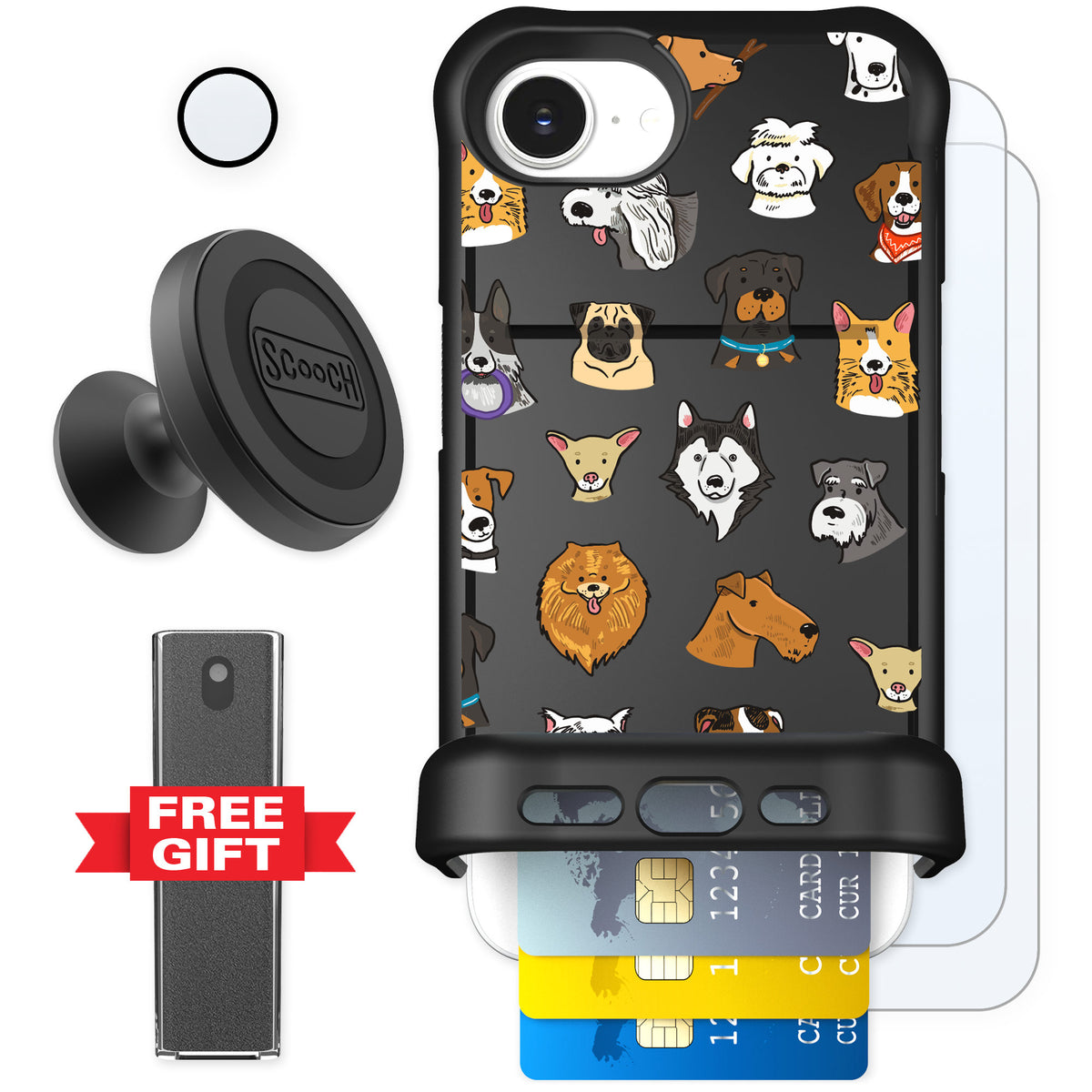 Scooch Wingmate Dog Squad for iPhone 16e — Defender Bundle