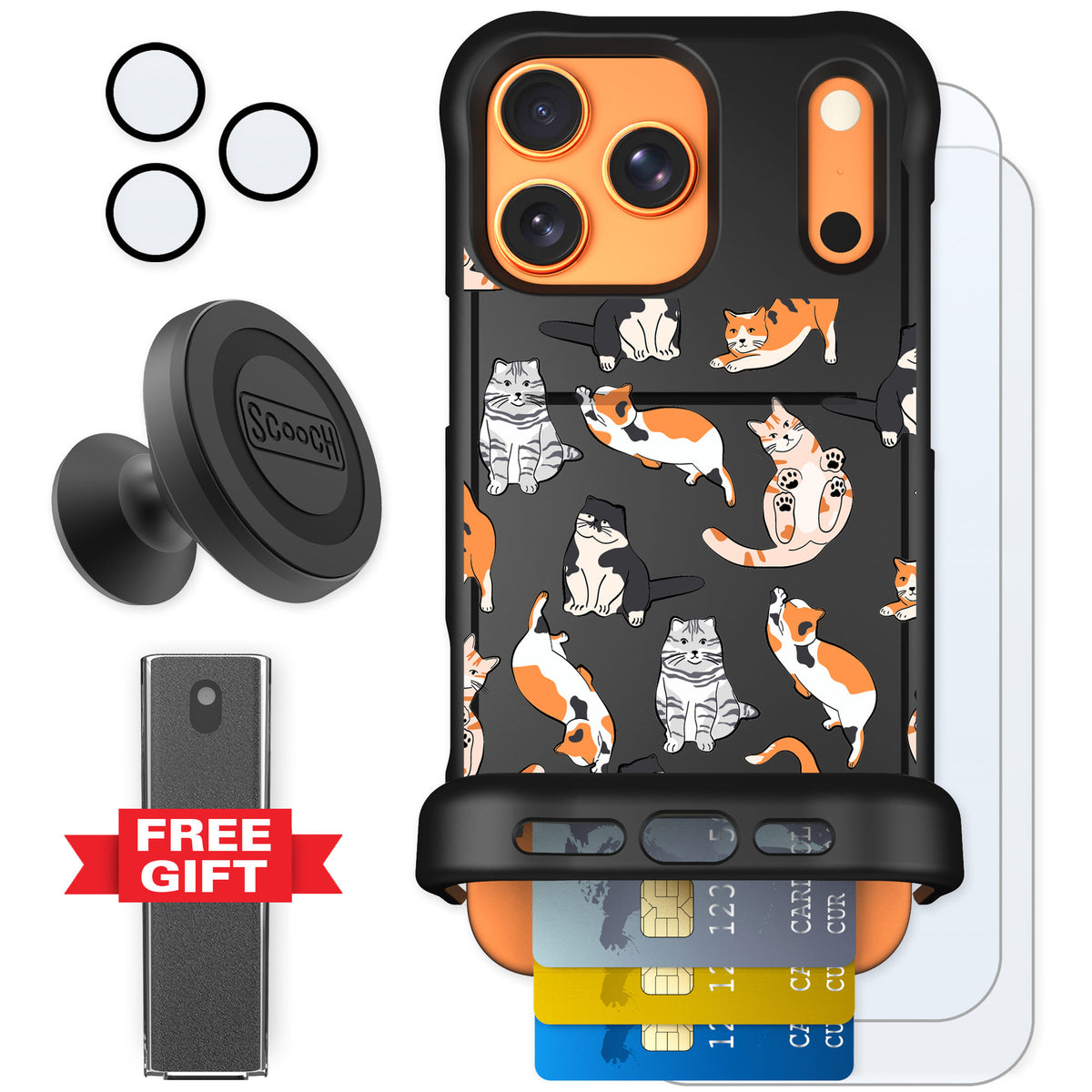 Scooch Wingmate Kitty Crew for iPhone 17 Pro Max — Defender Bundle