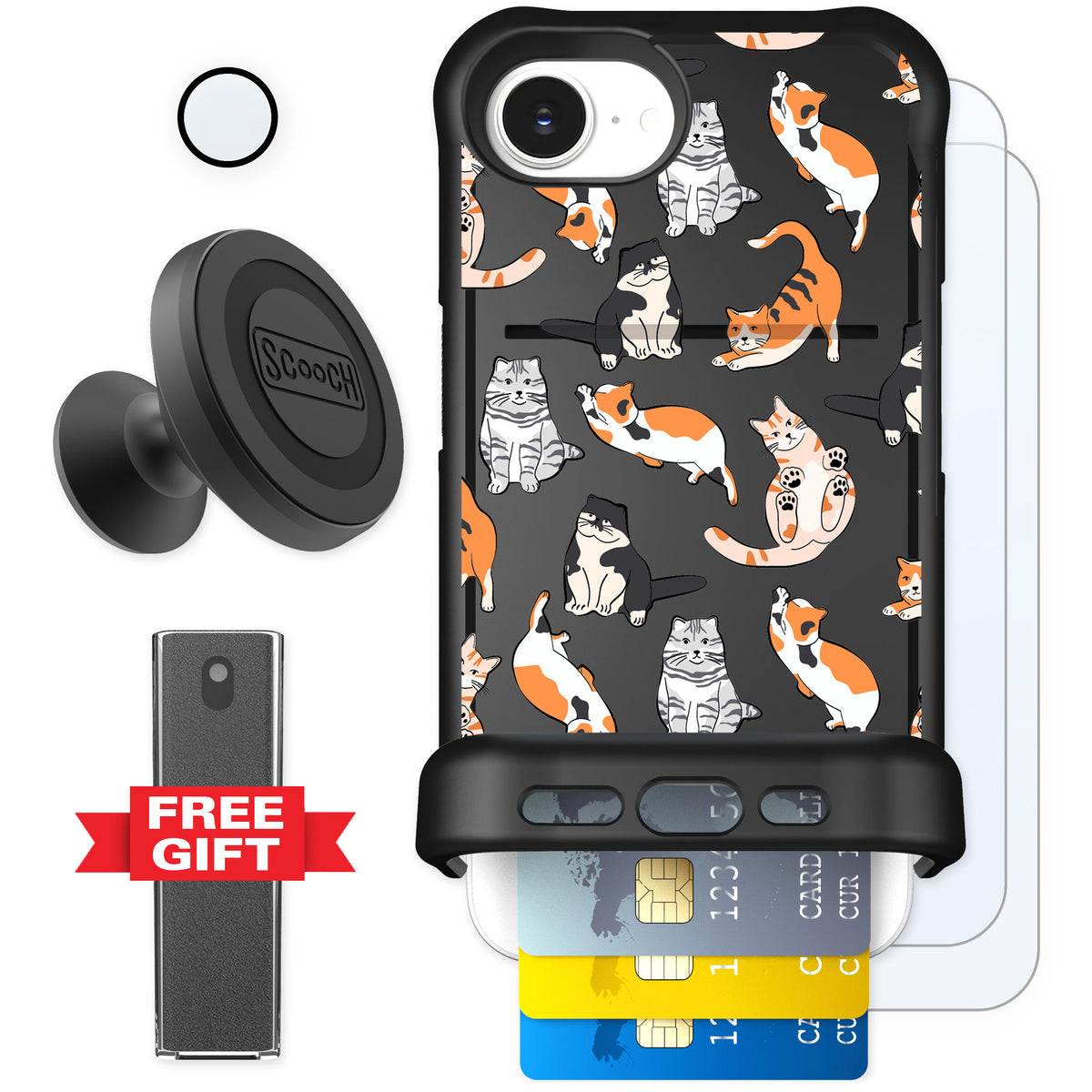 Scooch Wingmate Kitty Crew for iPhone 16e — Defender Bundle