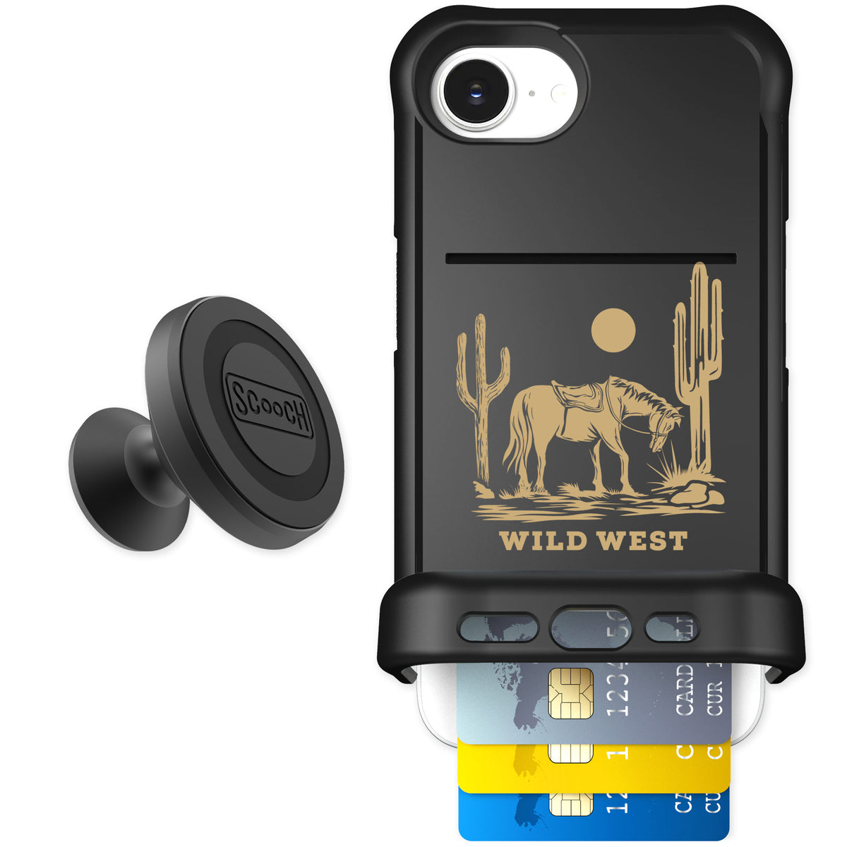 Scooch Wingmate Wild West for iPhone 17e — Starter Bundle