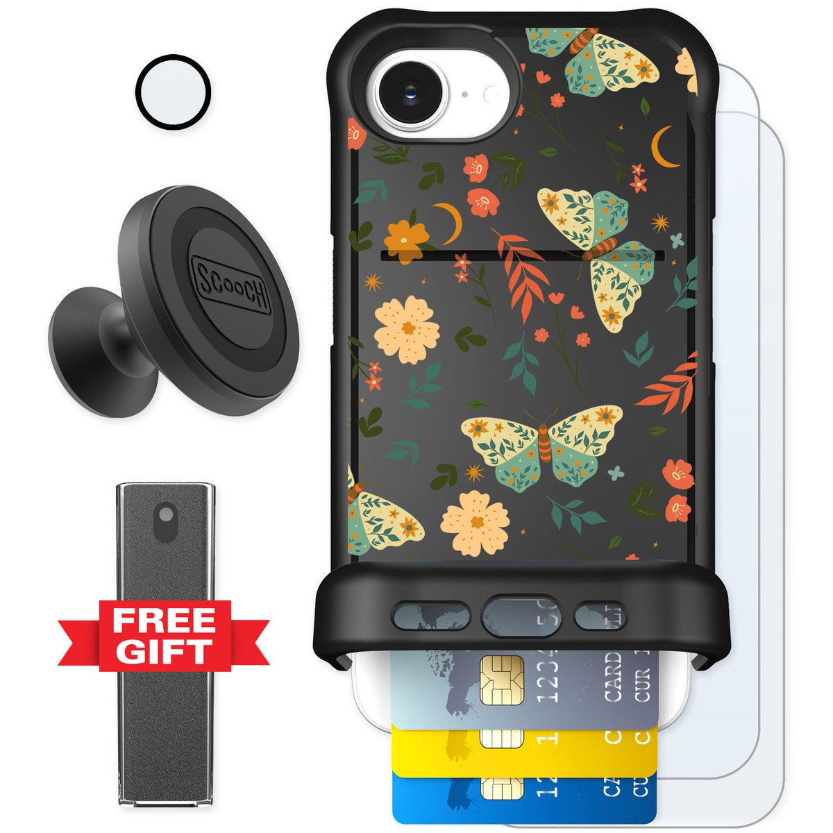 Scooch Wingmate Boho Nights for iPhone 17e — Defender Bundle