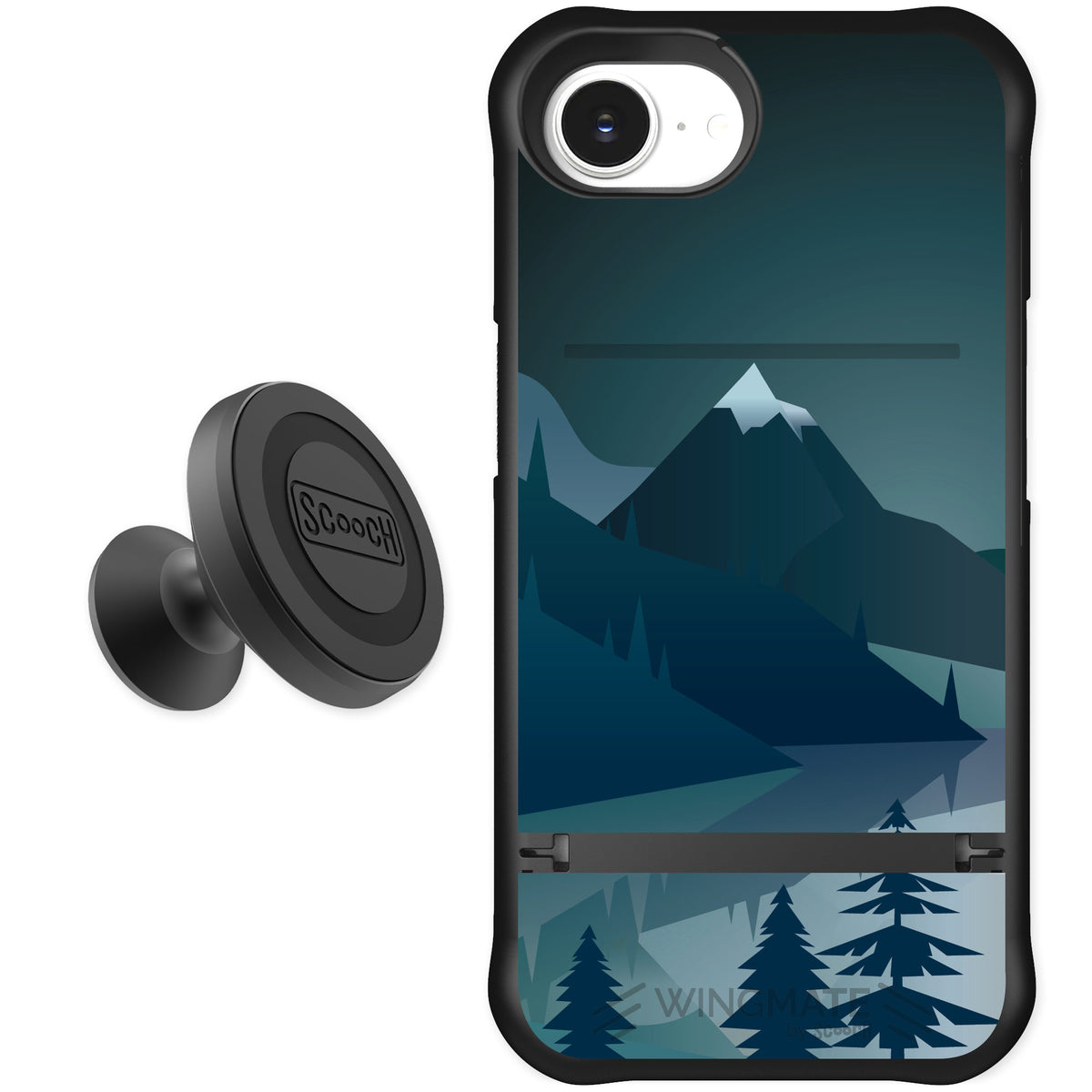 Scooch Wingmate Midnight Ridge for iPhone 17e — Starter Bundle