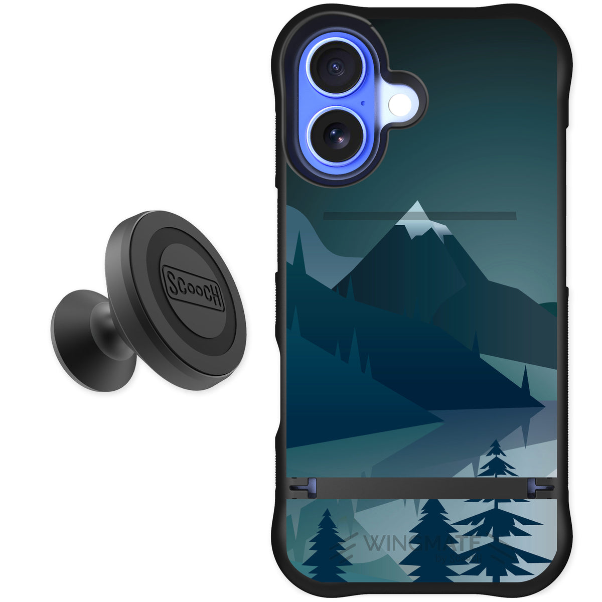Scooch Wingmate Midnight Ridge for iPhone 16 — Starter Bundle