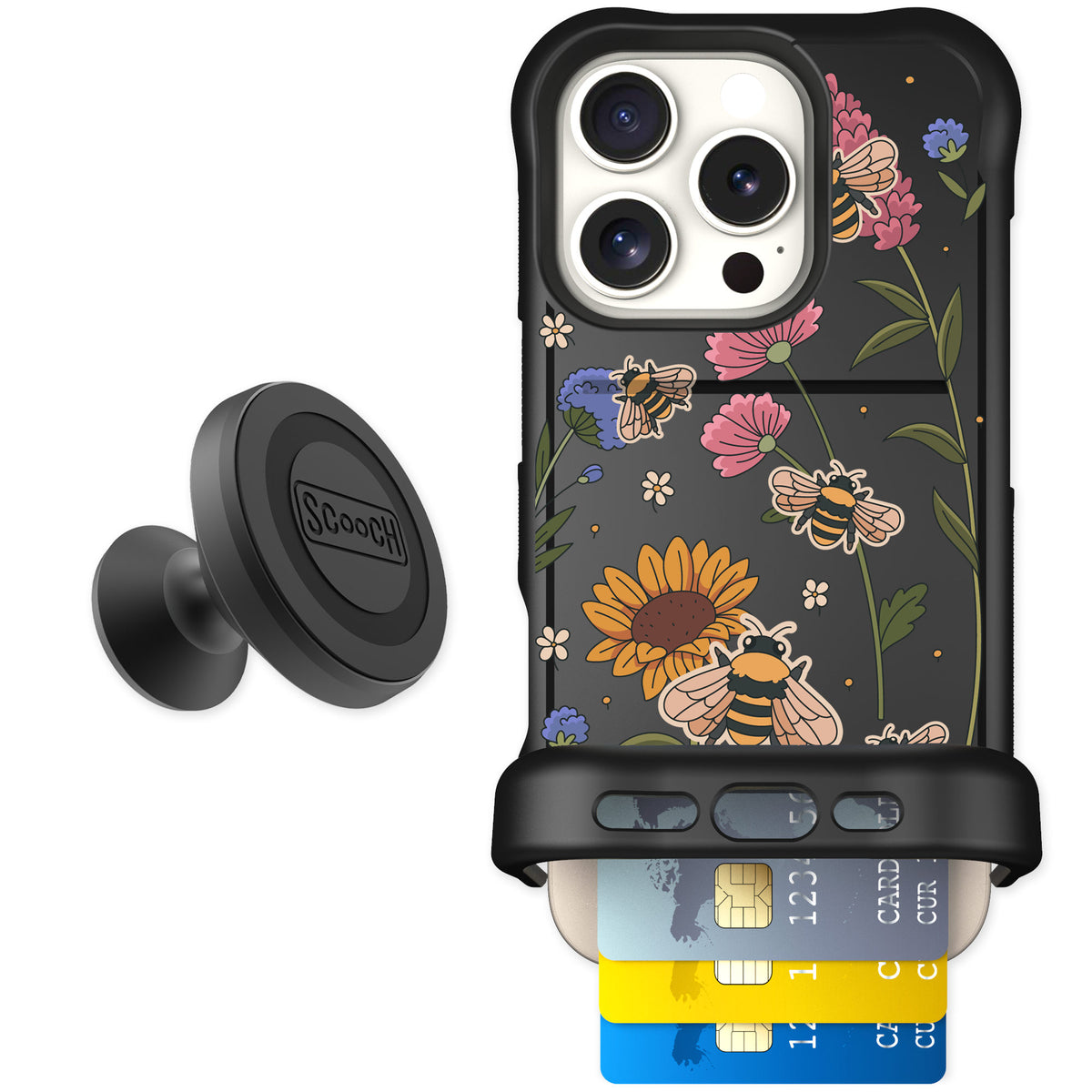 Scooch Wingmate Bee Happy for iPhone 16 Pro — Starter Bundle