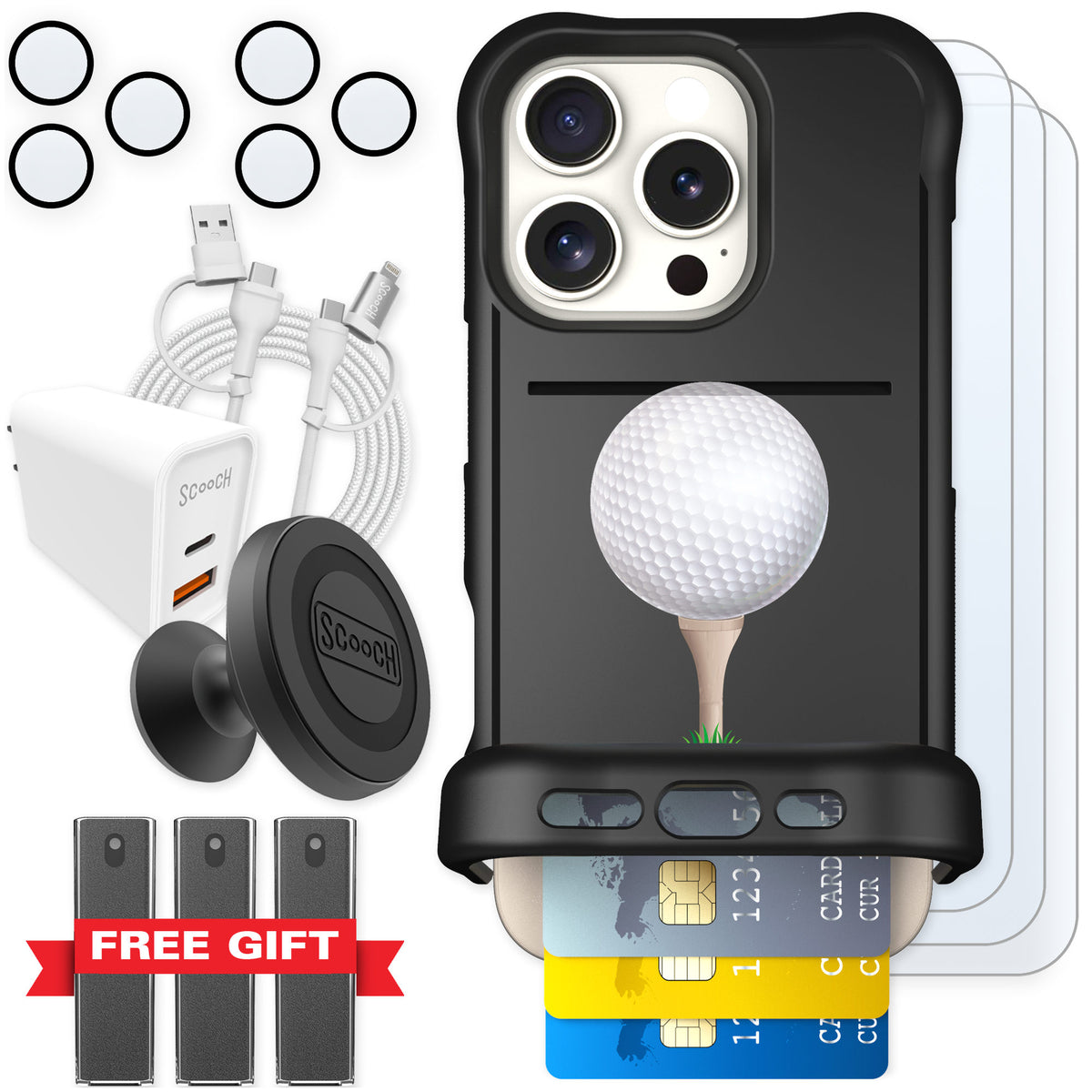 Scooch Wingmate Tee Time for iPhone 16 Pro β Ultimate Bundle