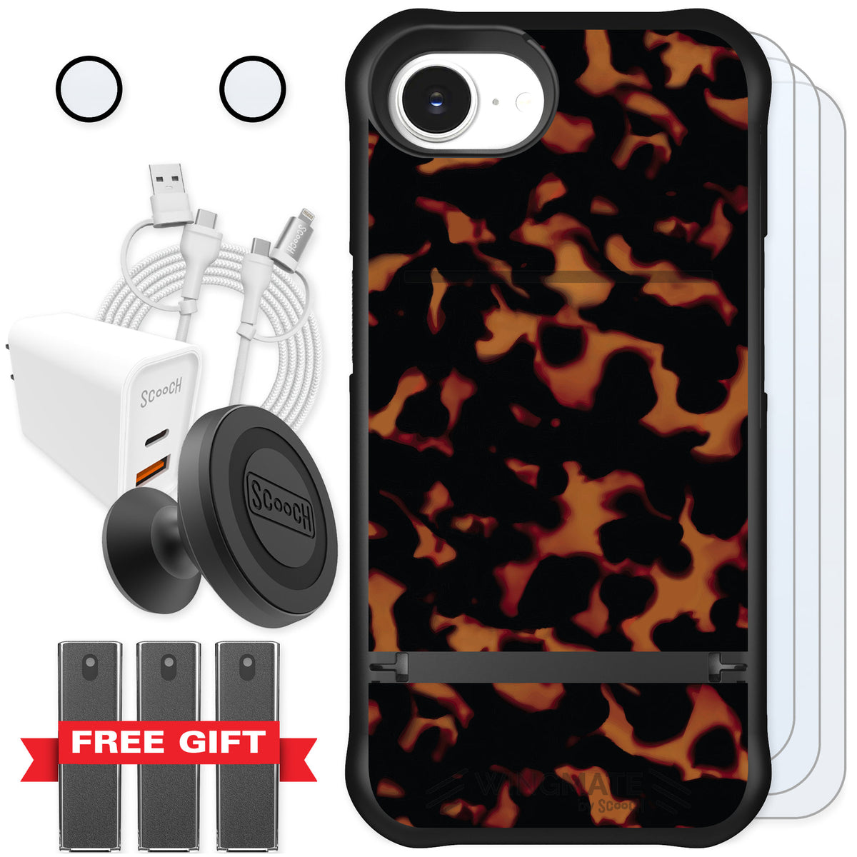Scooch Wingmate Tortoise Shell for iPhone 17e — Ultimate Bundle
