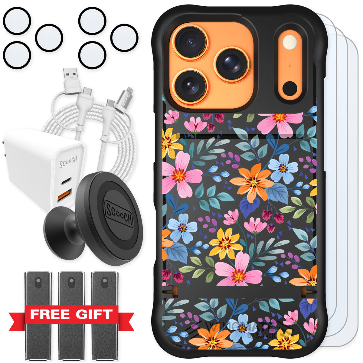 Scooch Wingmate Full Bloom for iPhone 17 Pro — Ultimate Bundle