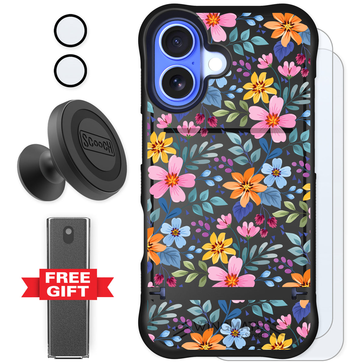 Scooch Wingmate Full Bloom for iPhone 16 — Defender Bundle
