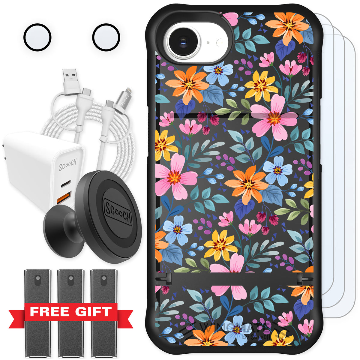 Scooch Wingmate Full Bloom for iPhone 16e — Ultimate Bundle
