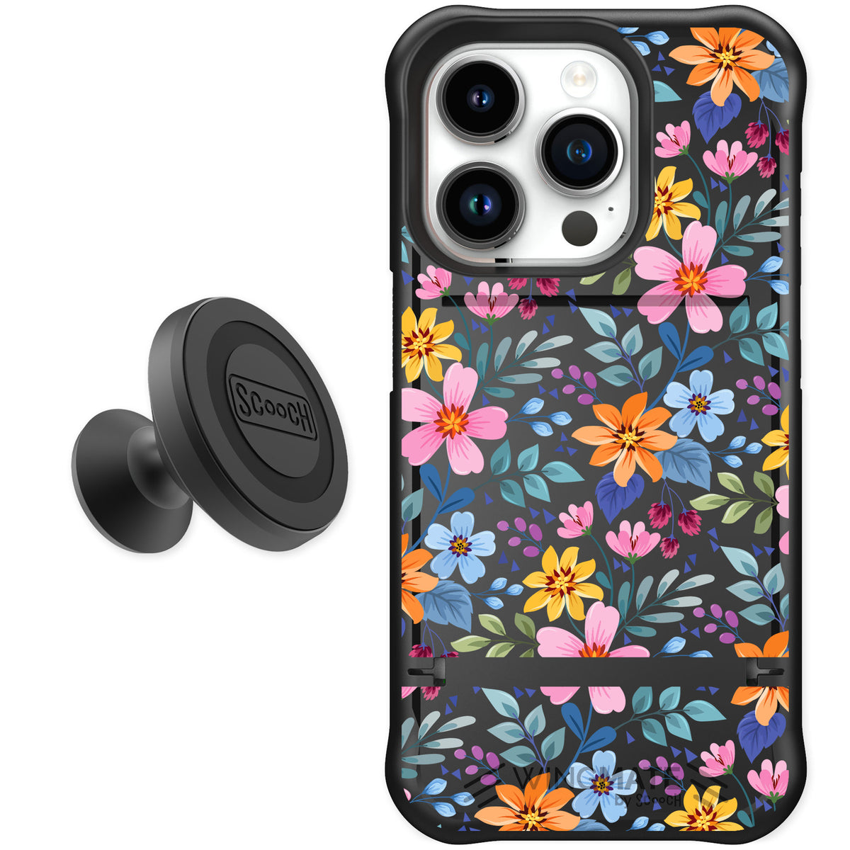 Scooch Wingmate Full Bloom for iPhone 15 Pro — Starter Bundle