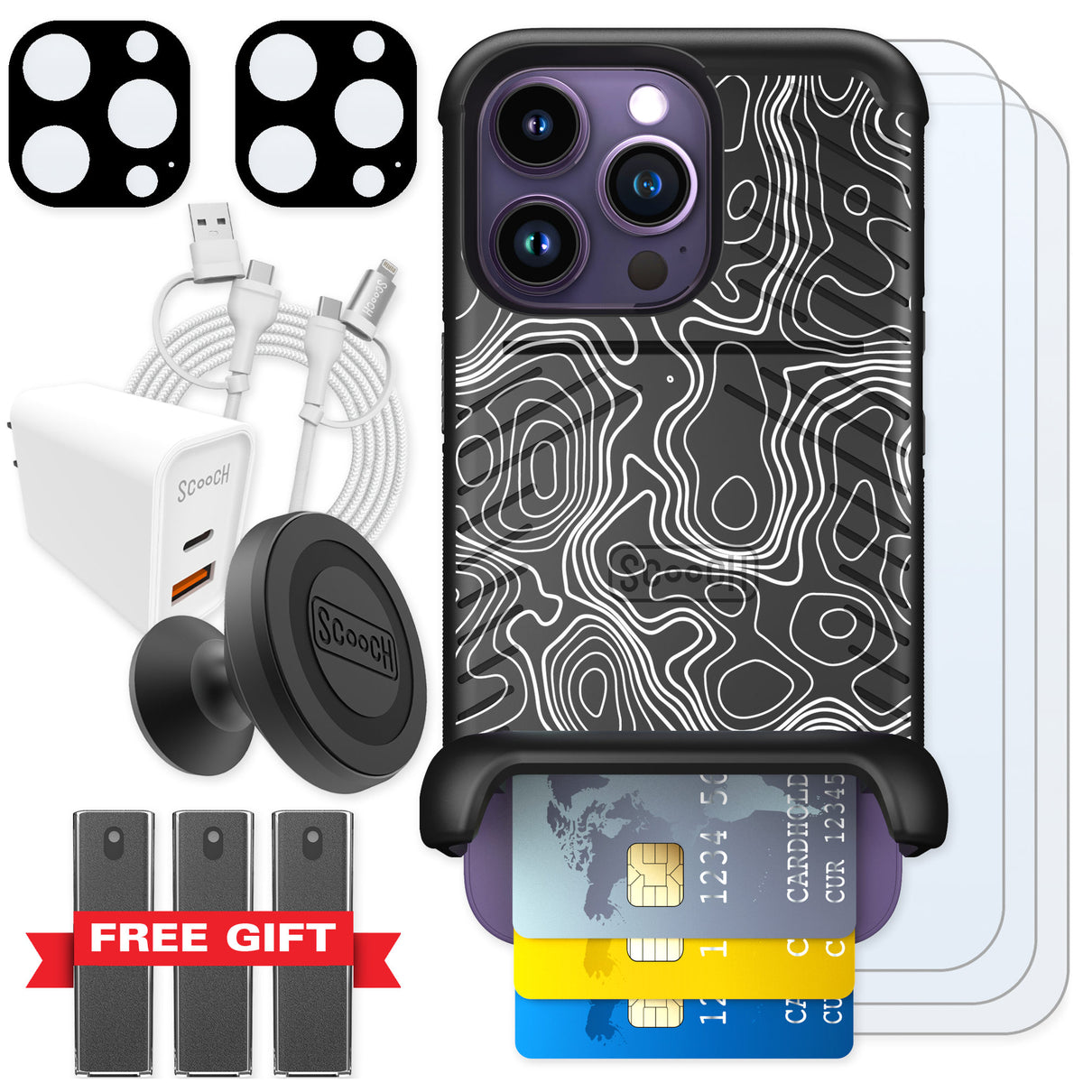 Scooch Wingmate Topography for iPhone 14 Pro — Ultimate Bundle