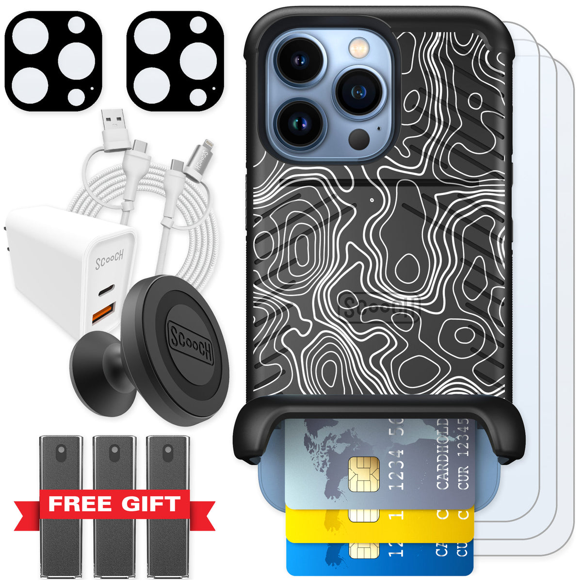Scooch Wingmate Topography for iPhone 13 Pro — Ultimate Bundle