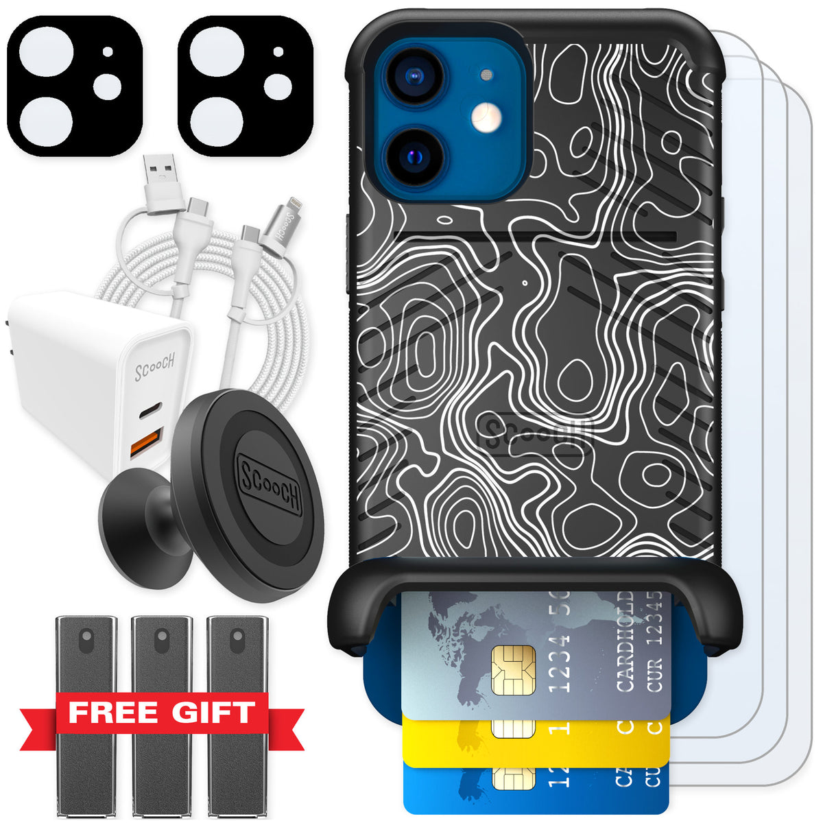 Scooch Wingmate Topography for iPhone 12 — Ultimate Bundle