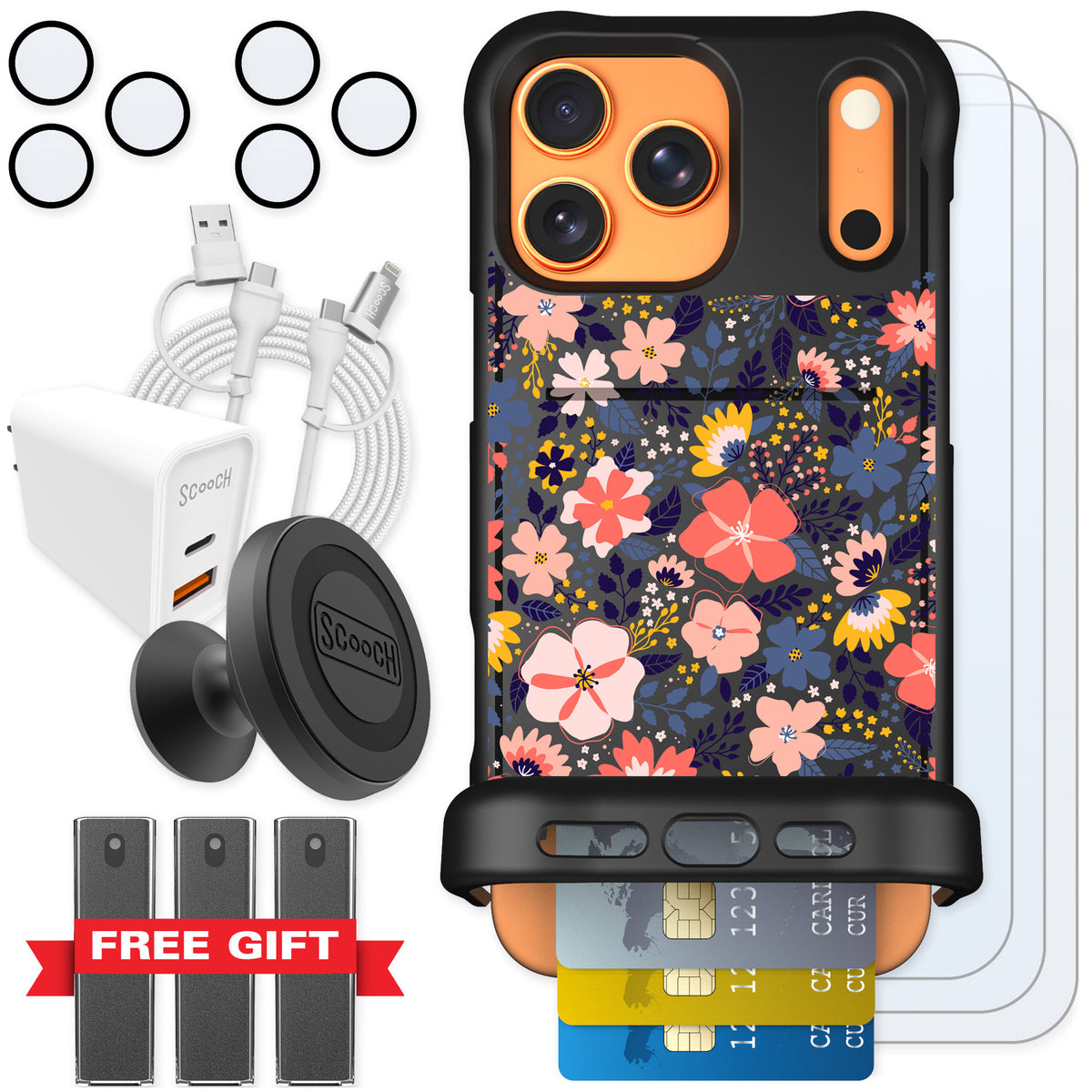 Scooch Wingmate Wildflowers for iPhone 17 Pro Max — Ultimate Bundle