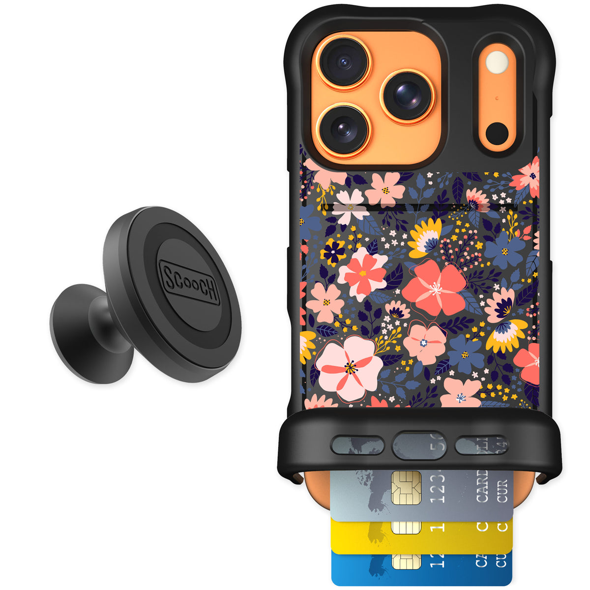 Scooch Wingmate Wildflowers for iPhone 17 Pro — Starter Bundle