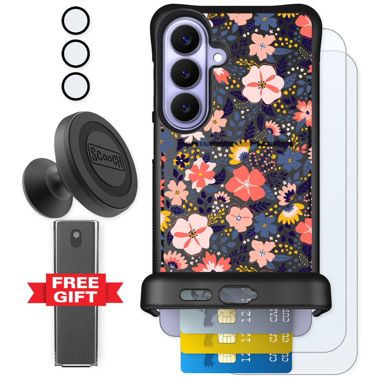 Scooch Wingmate Wildflowers for Galaxy S26+ — Defender Bundle