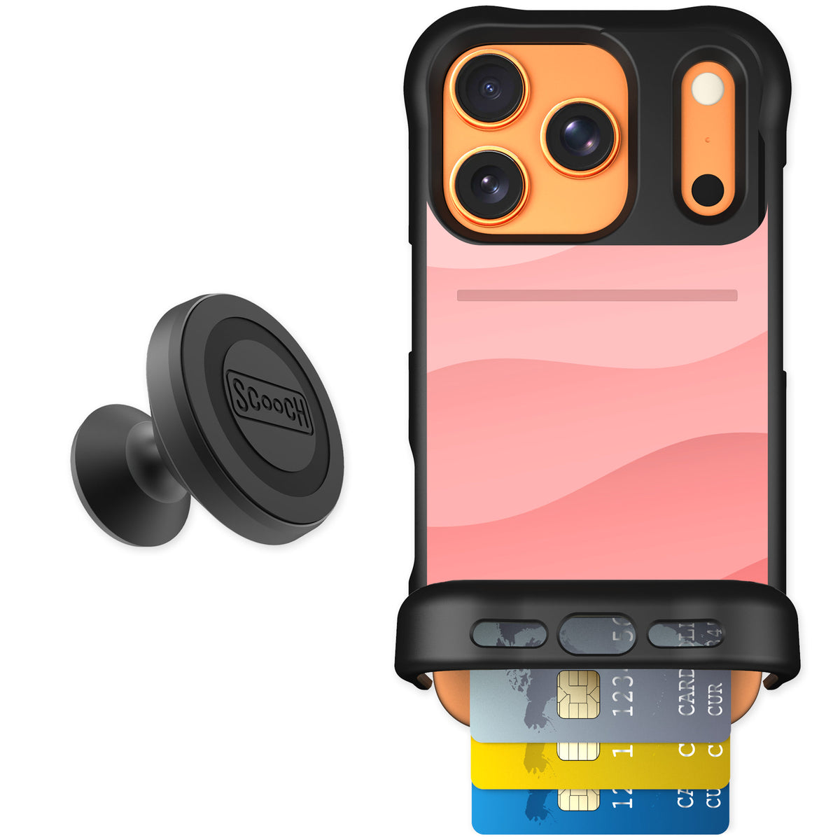 Scooch Wingmate Pink Waves for iPhone 17 Pro — Starter Bundle