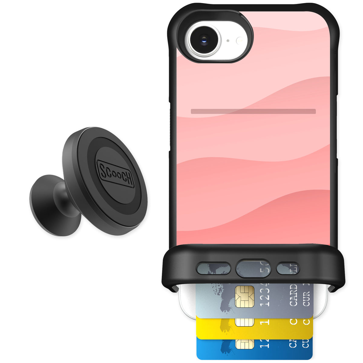 Scooch Wingmate Pink Waves for iPhone 17e — Starter Bundle