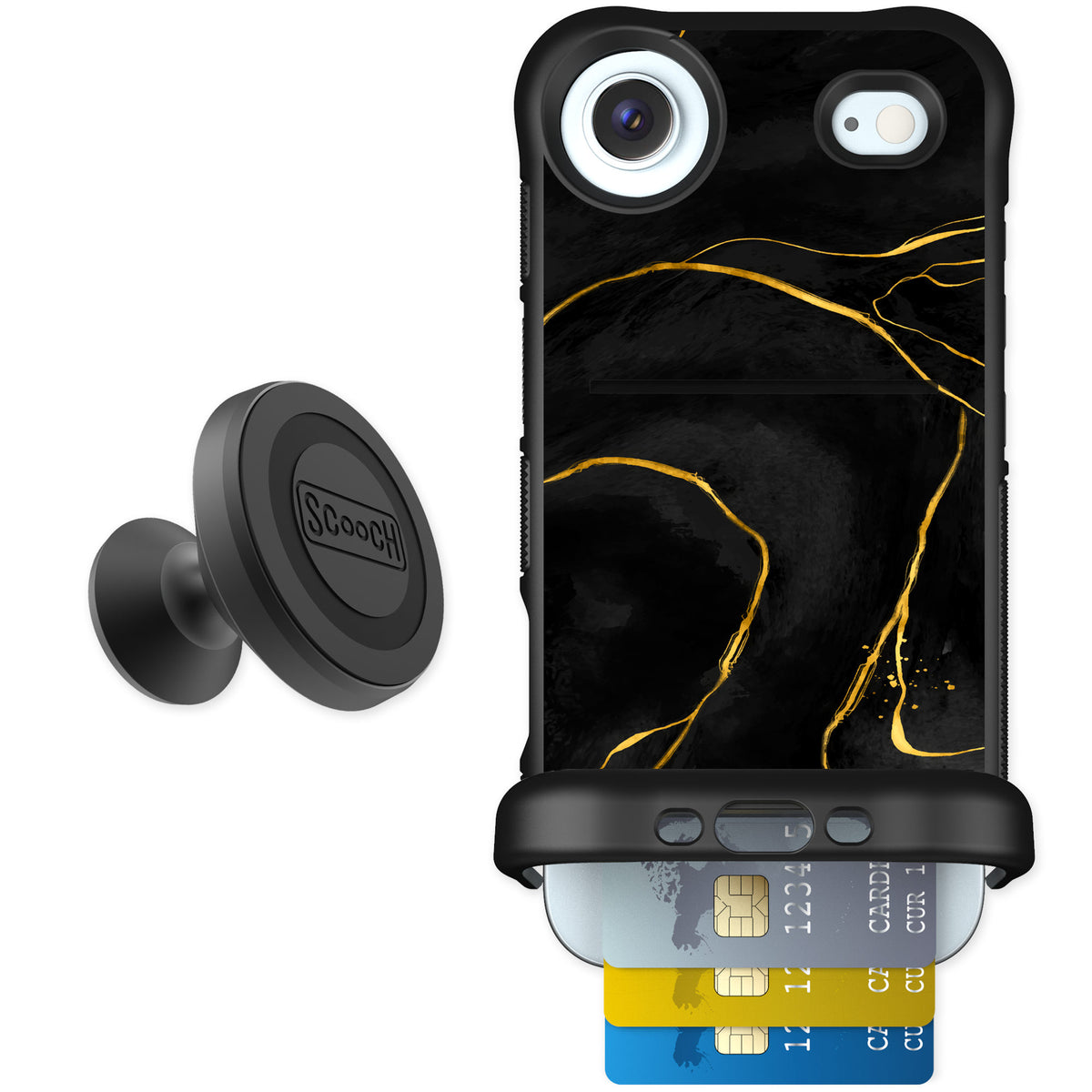 Scooch Wingmate Black Marble for iPhone Air — Starter Bundle