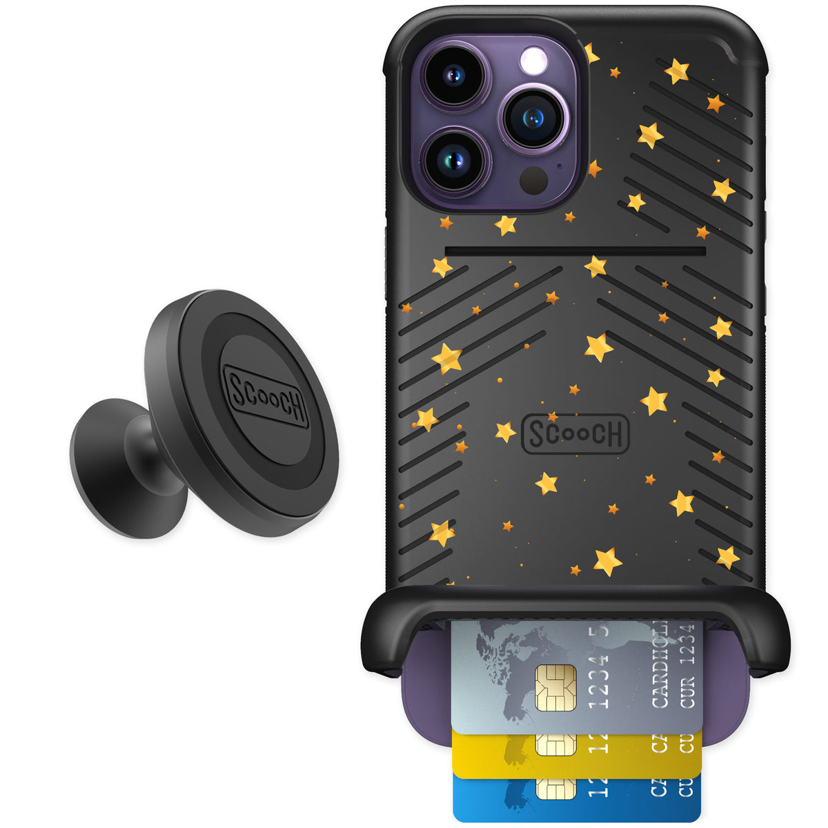 Scooch Wingmate Gold Stars for iPhone 14 Pro Max β Starter Bundle