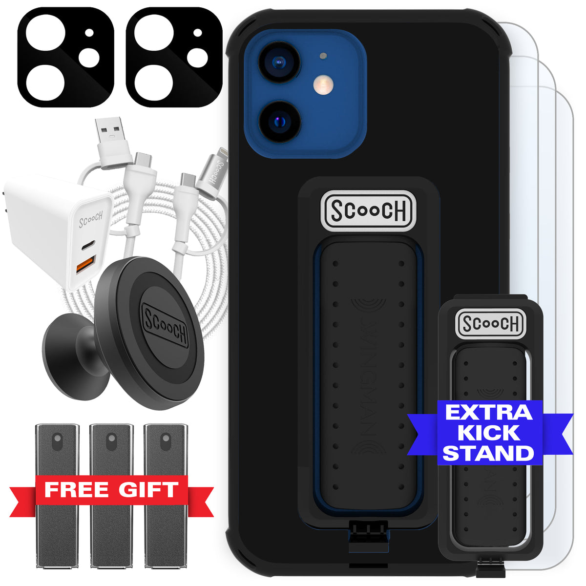 Scooch Wingman Ultimate Bundle for iPhone 12 in Black