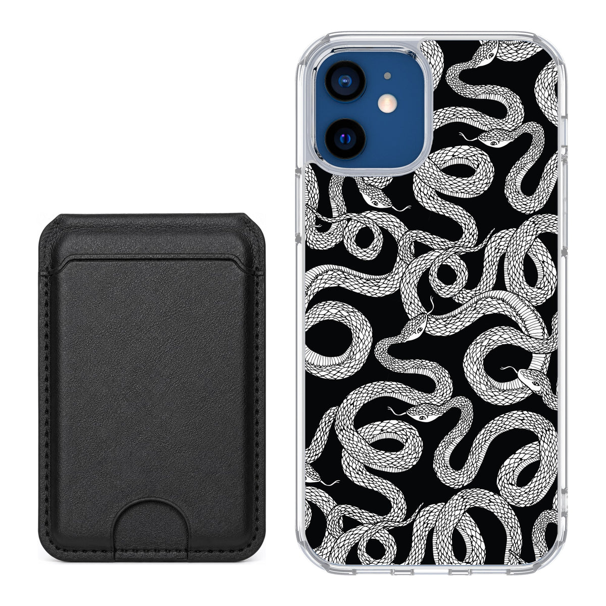 Scooch MagCase Snakes for iPhone 12 and iPhone 12 Pro with Black MagWallet