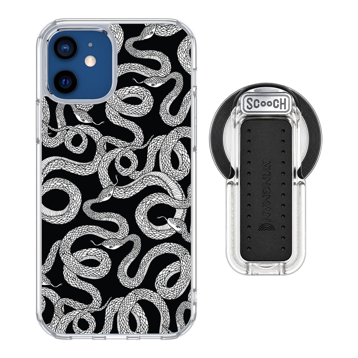 Scooch MagCase Snakes for iPhone 12 Pro and iPhone 12 with MagSafe Wingback - Clear
