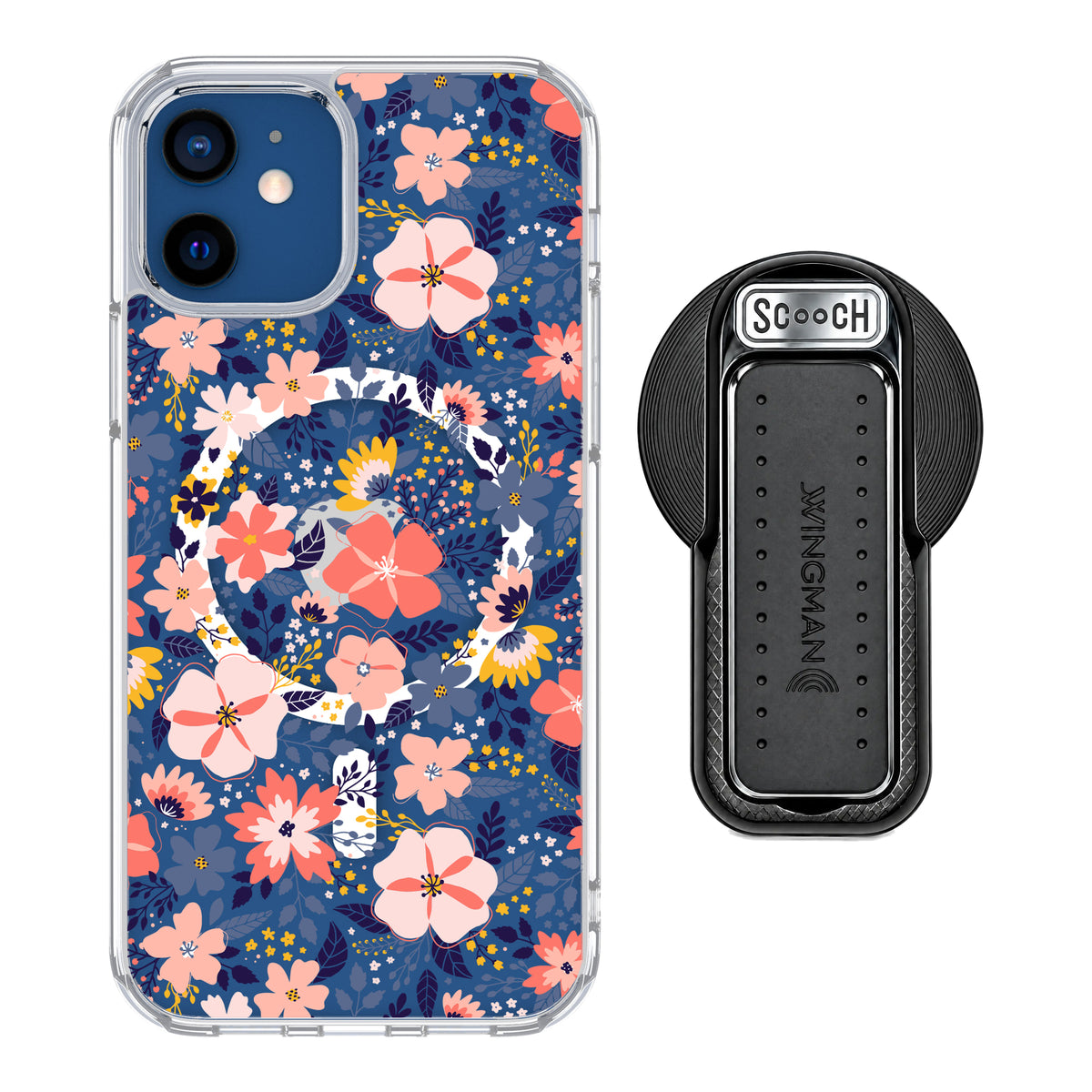 Scooch MagCase Wildflowers for iPhone 12 Pro and iPhone 12 with MagSafe Wingback - Black