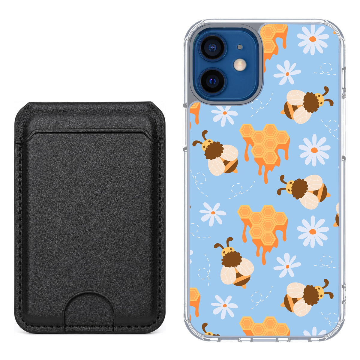 Scooch MagCase Honey Bees for iPhone 12 mini with Black MagWallet
