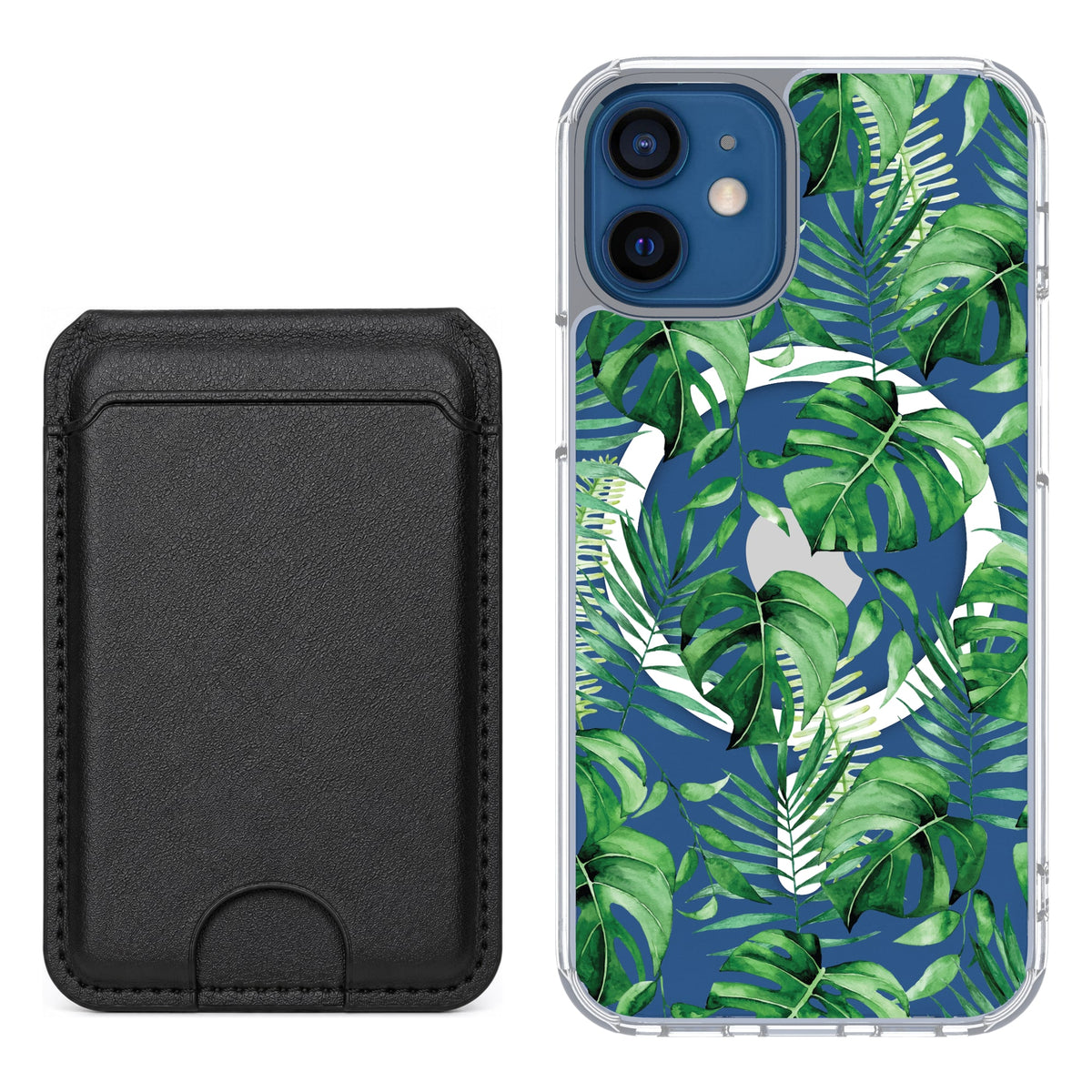 Scooch MagCase Monstera for iPhone 12 mini with Black MagWallet