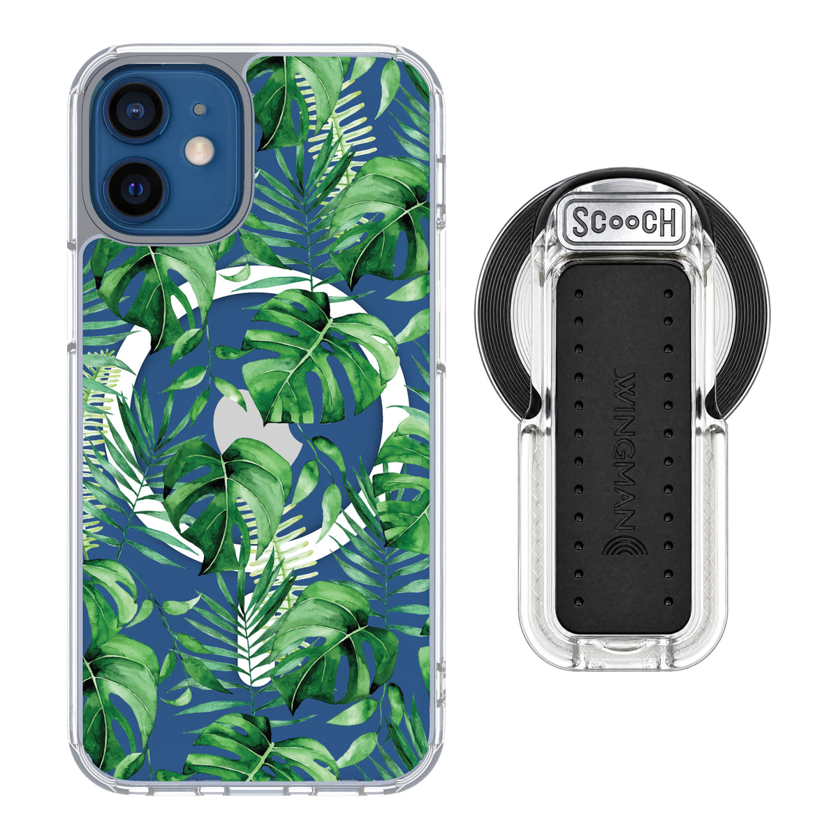 Scooch MagCase Monstera for iPhone 12 mini with MagSafe Wingback - Clear