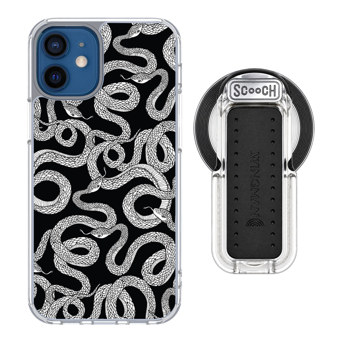 Scooch MagCase Snakes for iPhone 12 mini with MagSafe Wingback - Clear