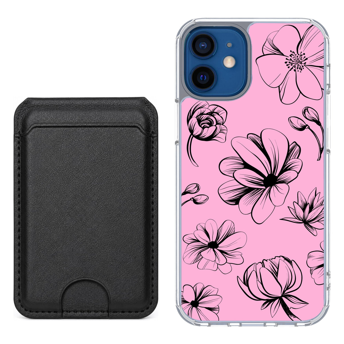 Scooch MagCase Vintage Flowers for iPhone 12 mini with Black MagWallet