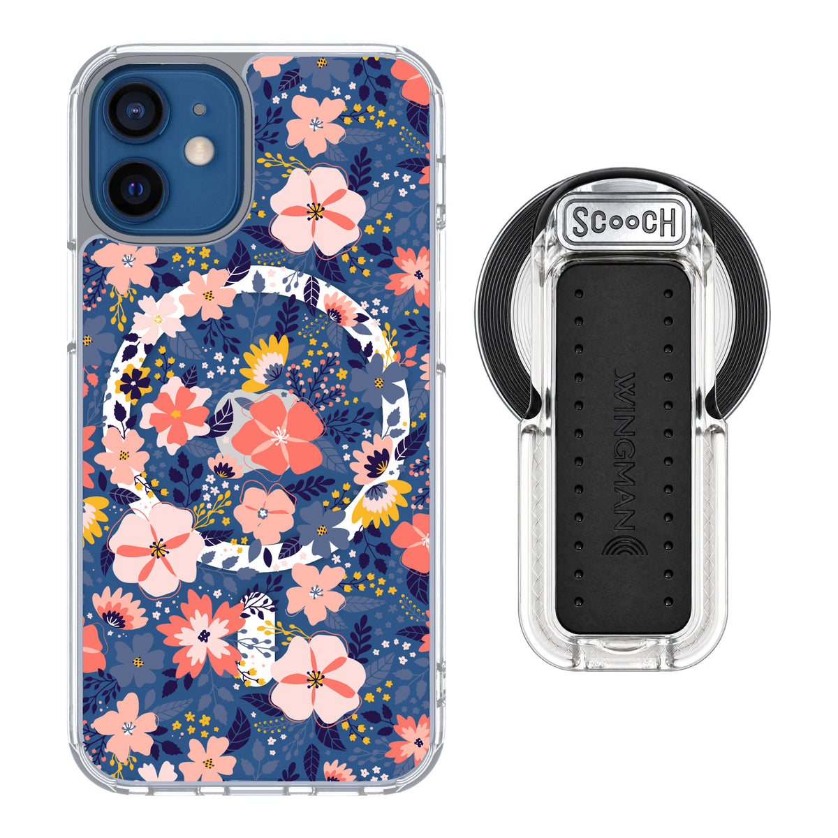Scooch MagCase Wildflowers for iPhone 12 mini with MagSafe Wingback - Clear