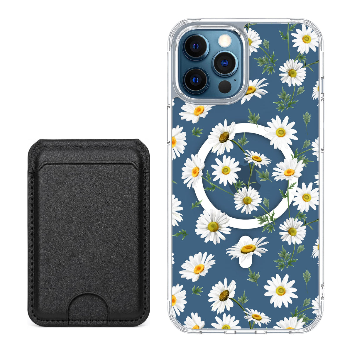 Scooch MagCase Daisies for iPhone 12 Pro Max with Black MagWallet