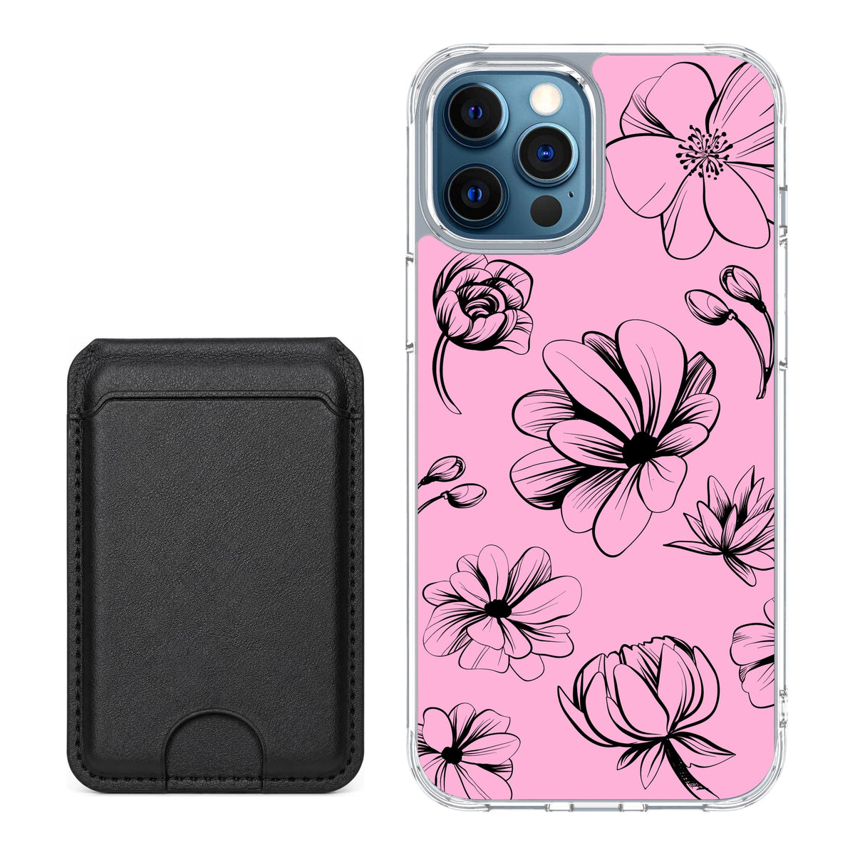 Scooch MagCase Vintage Flowers for iPhone 12 Pro Max with Black MagWallet