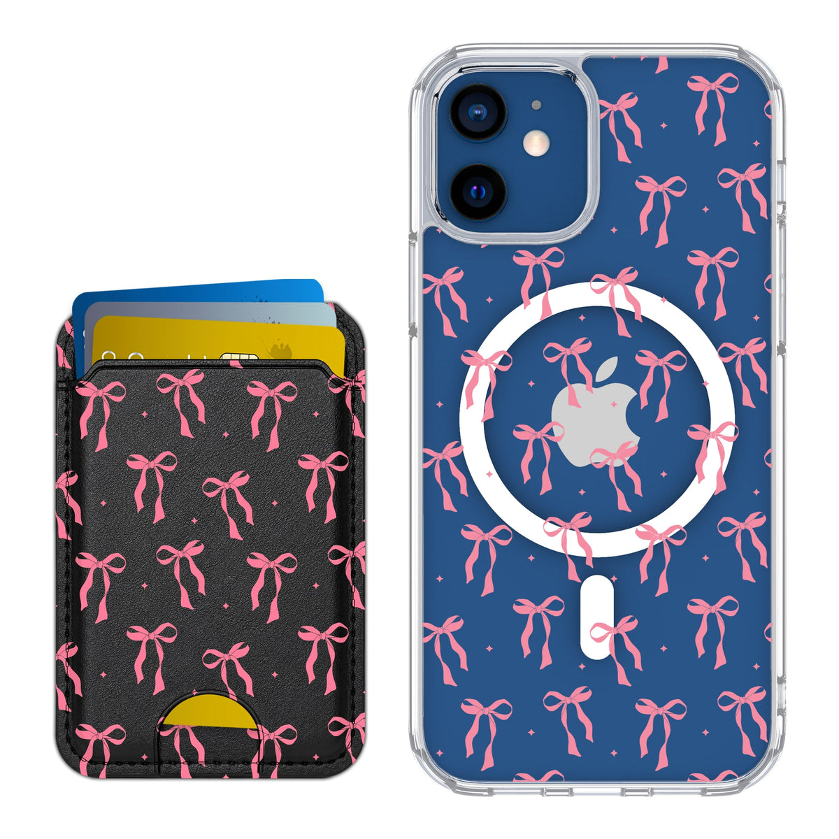 Scooch MagCase Pink Bows for iPhone 12 Pro and iPhone 12 with Matching MagWallet