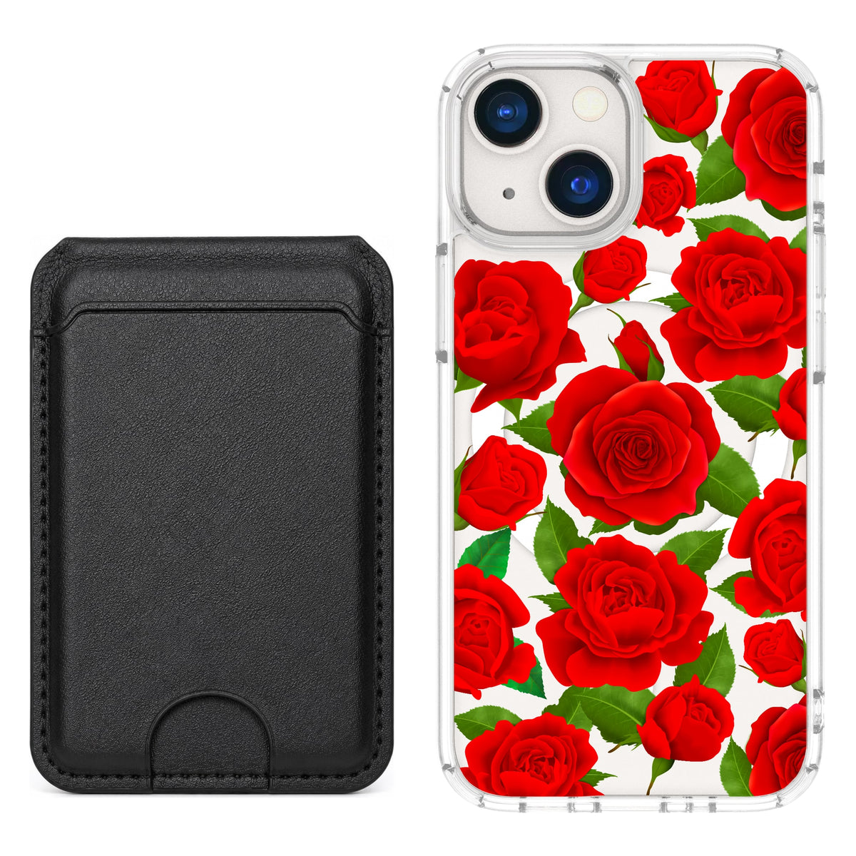 Scooch MagCase Rose Garden for iPhone 13 mini with Black MagWallet