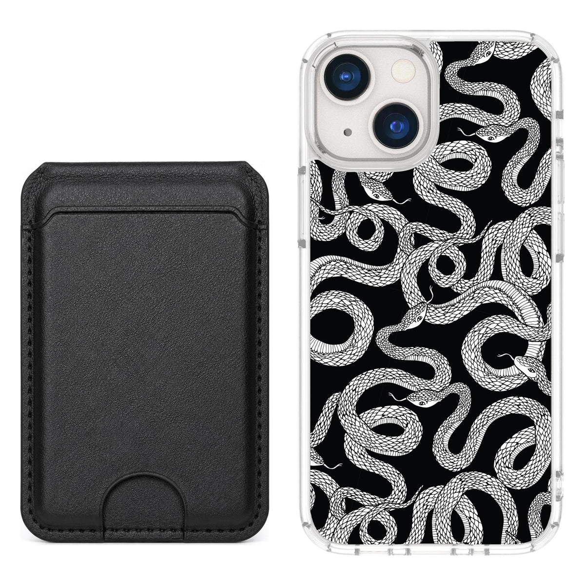 Scooch MagCase Snakes for iPhone 13 mini with Black MagWallet